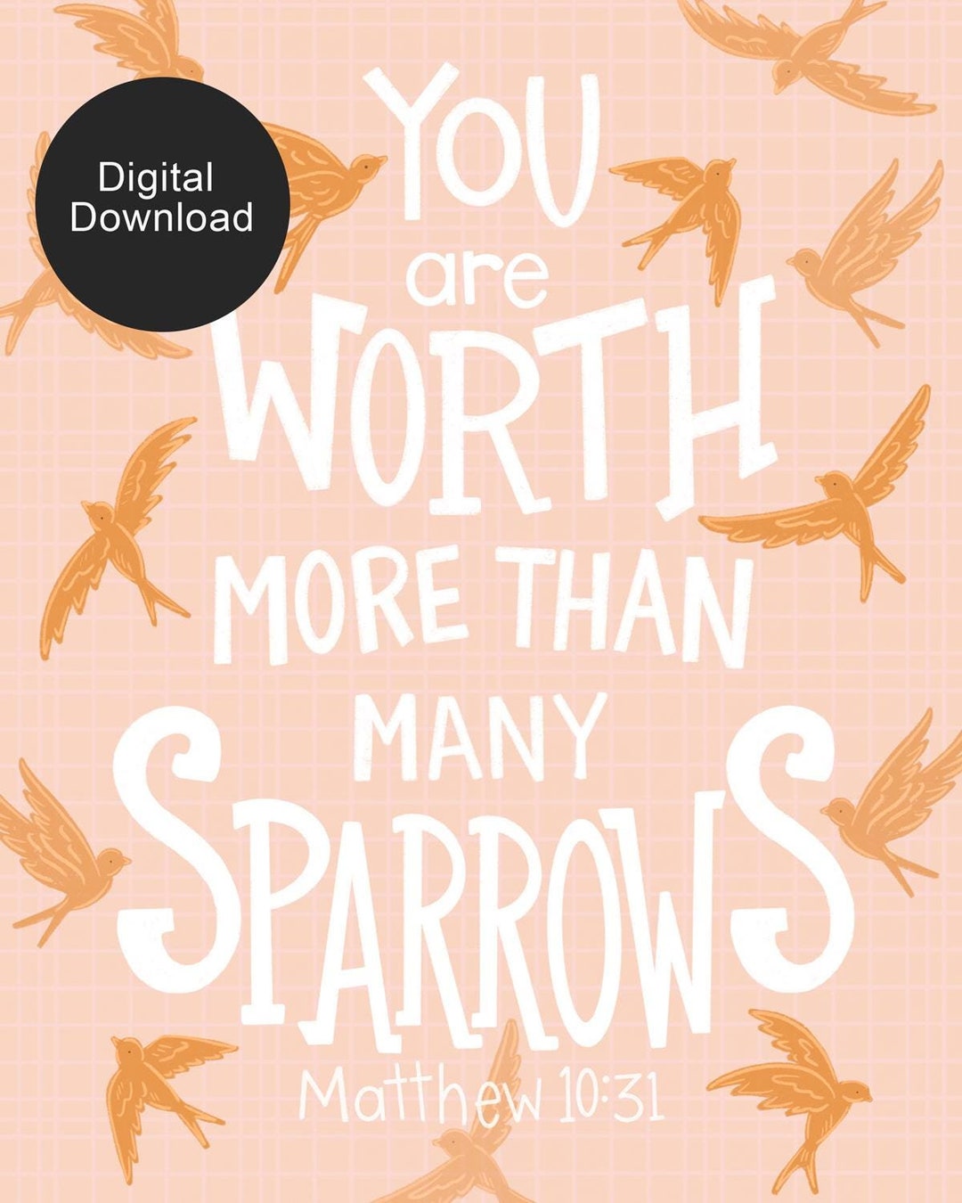 Pink Worth More Than Many Sparrows Digital Print - Etsy