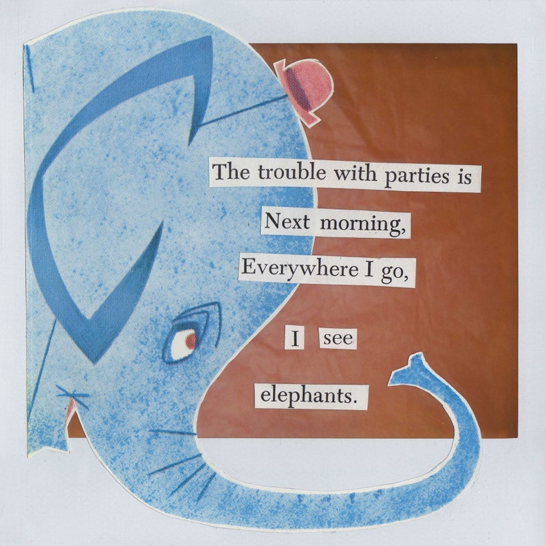 I See Elephants 5x5 Collage Art Print image 1