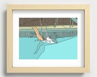 The Diver Art Print - 5x7, 8x10, 8x12, 11x14, 12x18, 16x24 inches available