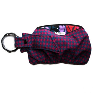 Bolsa com pulseira Houndstooth magenta e azul-petróleo