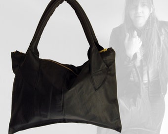 Mystery Black Leather West Handbag