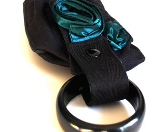 Black and Teal Bracelet Purse