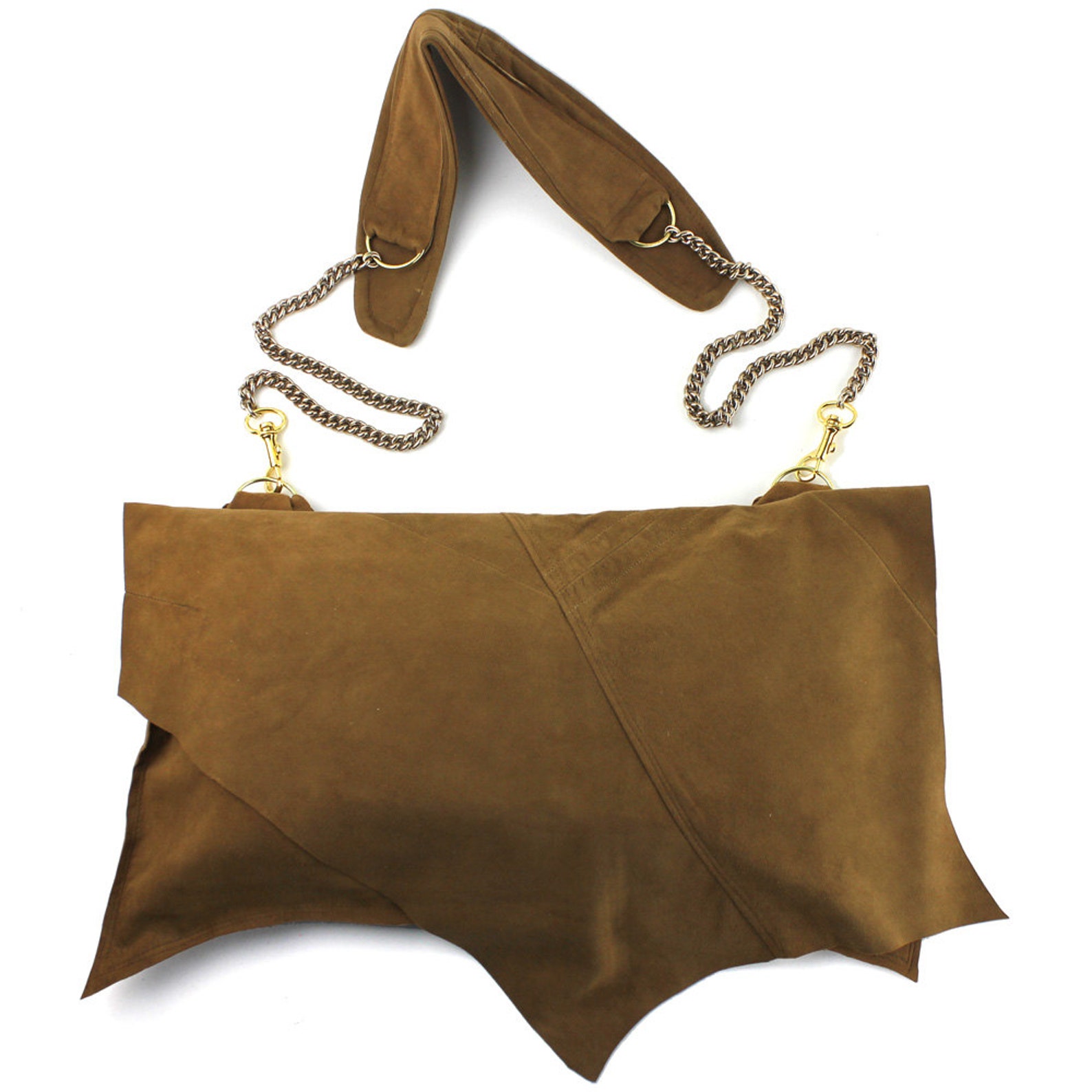 Chestnut Brown Suede Leather Jett Large Handbag - Eco Made From Re ...