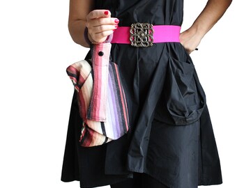Southwestern Purple Pink Black Bracelet Handbag Clutch - navajo blanket