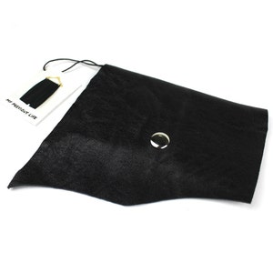 Cartera de cuero negro titular de la tarjeta de visita - cuero reciclado