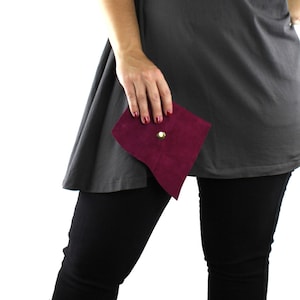 Eco Fuchsia Leather Business Card Holder / Wallet