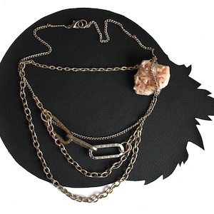 Pink Dolomite & Chain Necklace that Rocks