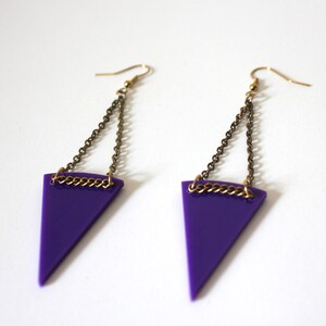 Violet & Gold Punk Rock Oorbellen - ontwerper gemaakt