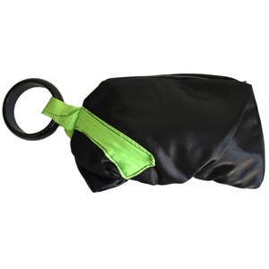 Neon Green & Black Wristlet Purse / Shiny Black Bracelet Wristlet / 80s Style / Neon Green Black Purse / Small Bag for Women / Gift for Her