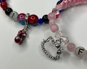 spider and pink kitty Bracelets