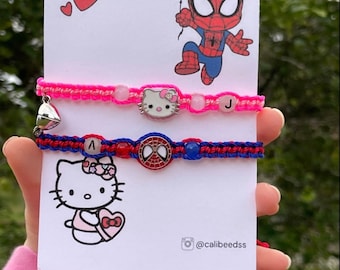 spider x kitty matching friendship/couple bracelets magnetic heart