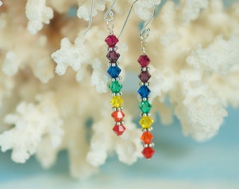 Beautiful Crystal Rainbow Earrings