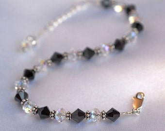 Lovely Black And Crystal Bracelet