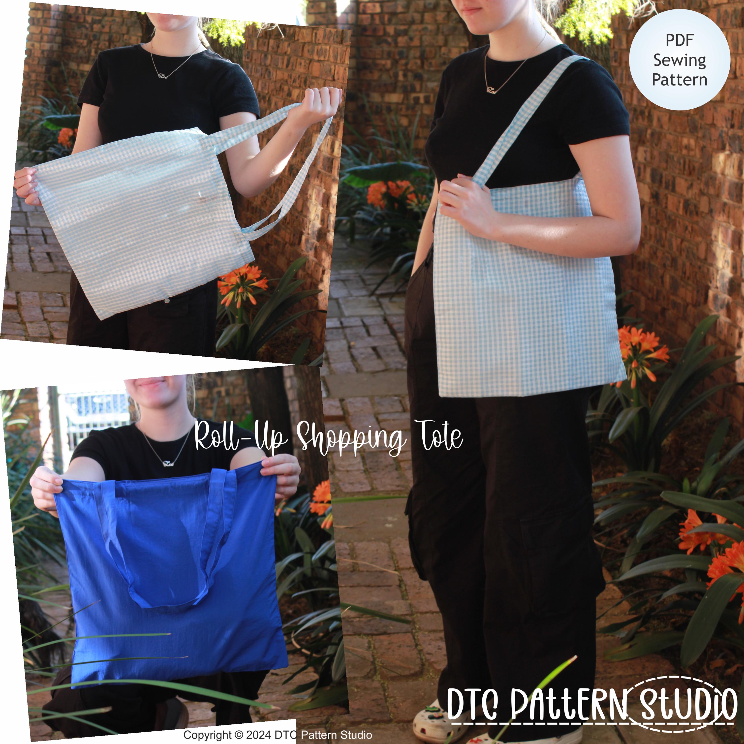 Roll up Shopping Tote | PDF Sewing Pattern in Life-size | Sustainable ...