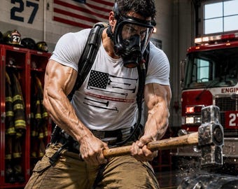 Firefighter Thin Red Line T-Shirt: Fireman Tools Apparel