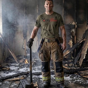 Only Fires Brandman Graphic T-shirt, Heroisk Design