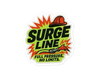 Surge Line Firefighter Sticker | Funny Firehouse Helmet Decal