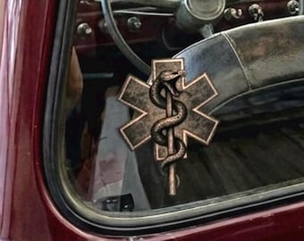 Vintage EMS Medic Decal | Star of Life Decal, Snake Staff Symbol