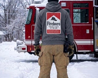 Fireboro Firefighter Hoodie, Bold Taste of the Job, Vintage Style