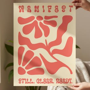 Manifest Poster – Still. Clear. Ready. | Abstrakte Typografie Wandkunst | Modernes Statement Poster Minimal Design
