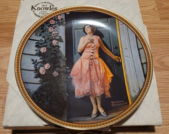 Edwin M Knowles Norman Rockwell Standing In The Doorway Vintage Collectable Plate Seventh In The Rockwell's Rediscovered Women Series China