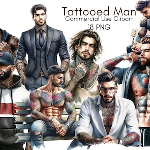 18 getatoeëerde man 2 png-clipart, mannen clipart, man portret png, man gezicht clipart, digitale clipart png