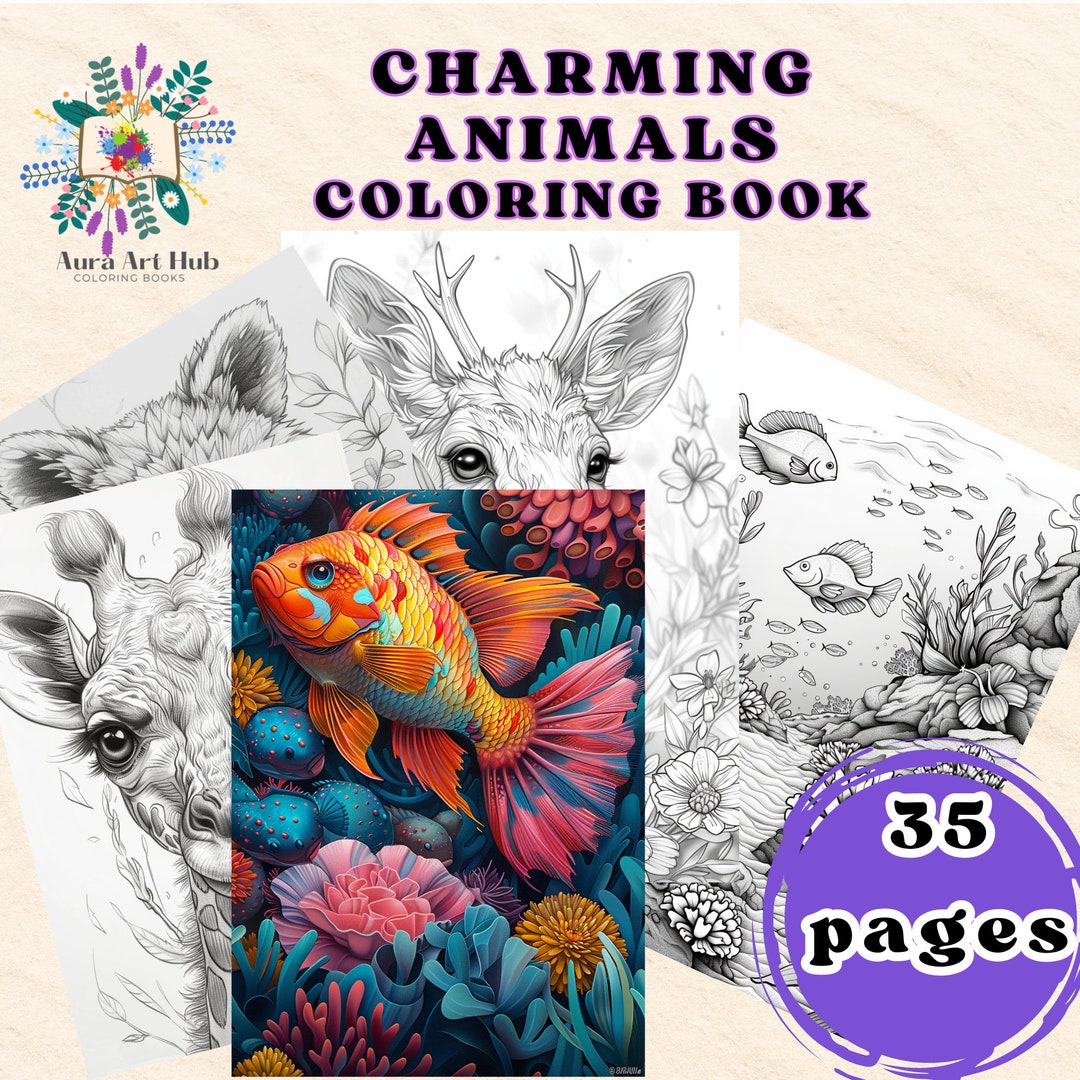 35 Charming Animals Coloring Page, Adults Coloring Pages, Cute Kids ...