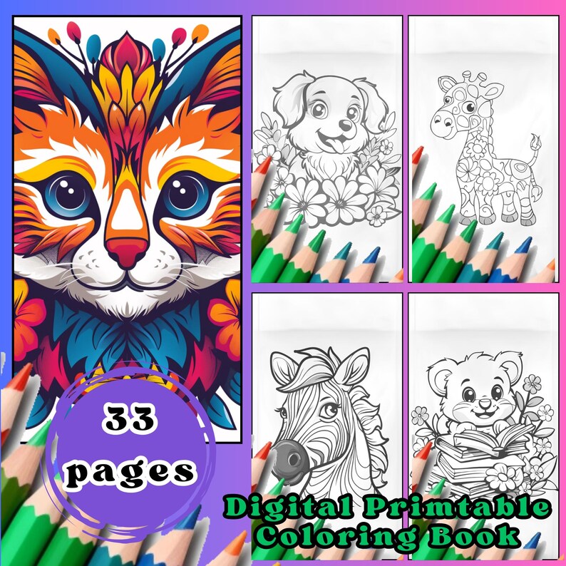 33 Animal Coloring Page, Anti Stress Coloring Pages,coloring Page for ...