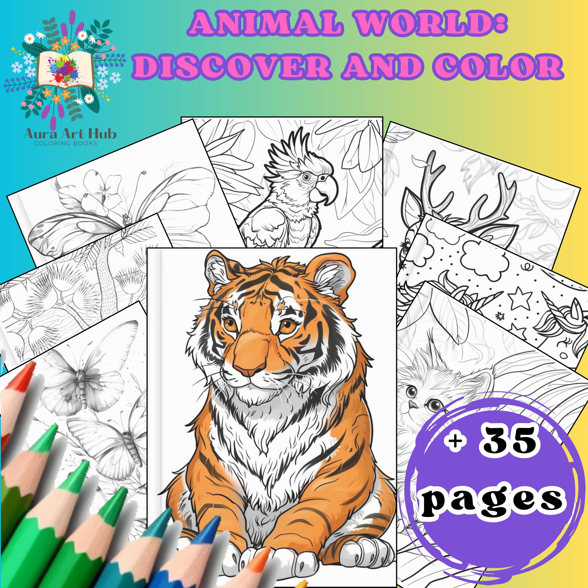 35 Animal World Coloring Page, Animal Coloring Sheets, Farm Animals