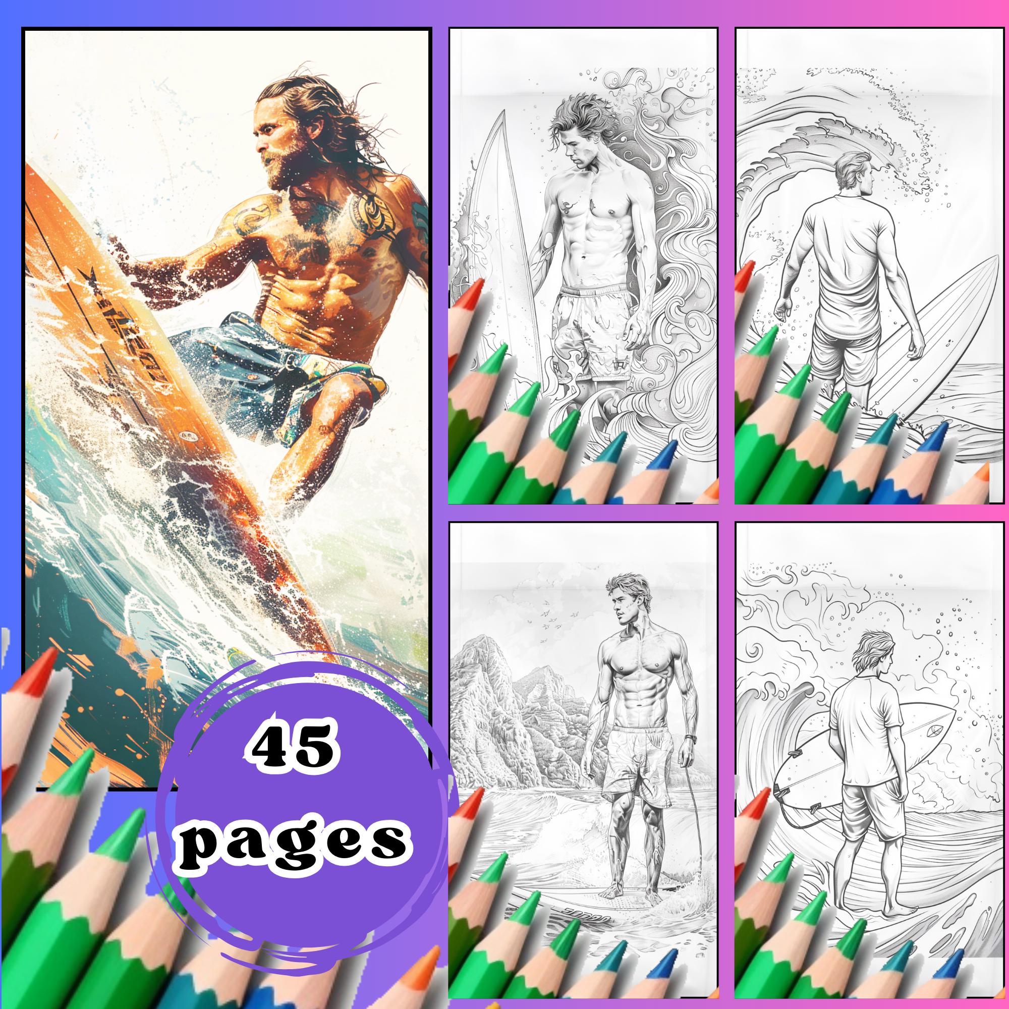 Surf Coloring Page, Adults Coloring Page, Sports Coloring Sheet ...
