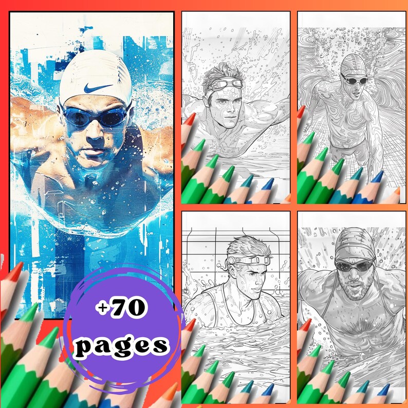 Swimming Coloring Page Adults - Il 794xN.6173023755 Dlpf 