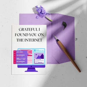Grato por ter encontrado você na Internet - Cartão de romance engraçado