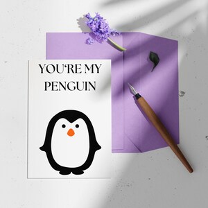 Eres mi pingüino - Atrapado de por vida - Tarjeta romántica divertida