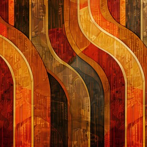 Orange and brown accent wall