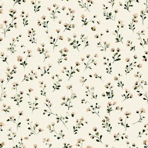 Neutral Scandi botanical removable wall mural for nursery