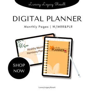 DIGITAL Planner Hyperlinked for 2024, GoodNotes Planner, iPad & Android Planner, Digital Calendar,  Monthly 2024 Planner with Notes