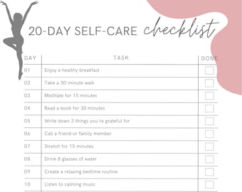 Lista de verificación de cuidado personal semanal estético