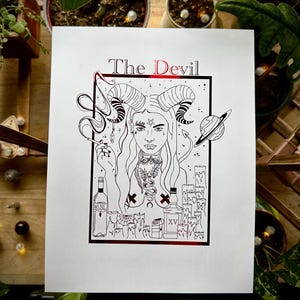 El Diablo: Carta del Arcano Mayor Número Quince Proyecto de Tarot de Vela Romana