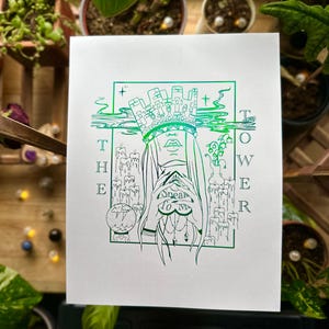 La Torre: Carta del Arcano Mayor Número Dieciséis Proyecto de Tarot de Vela Romana