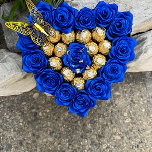 Blue eternal rose box arrangement