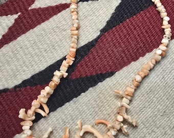 Vintage Pink Coral Branch Necklace - Organic Statement Jewelry