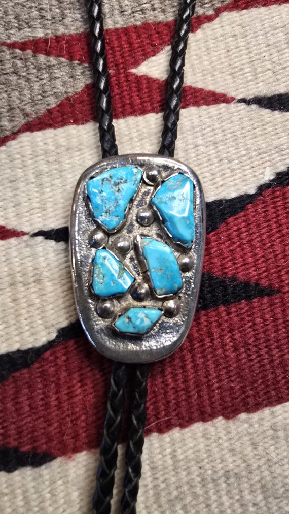 Kingman Turquoise sterling bolo
