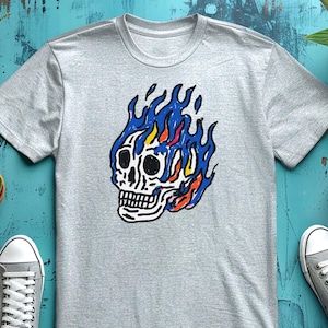 Psychedelic Skull t-Shirt / Trippy Mythic Skeleton Apparel / Streetwear Cotton Shirt / Indie Style Tee / Vaporwave Top / Surreal Clothing
