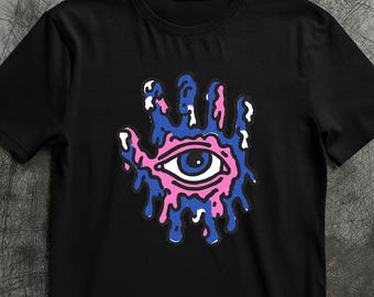 Psychedelic Eye Graphic T-Shirt, Trippy Vaporwave Clothing