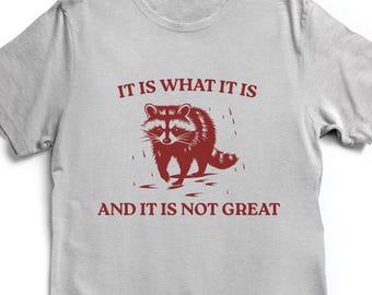 Camiseta de algodón con meme de mapache: divertida camiseta de salud mental