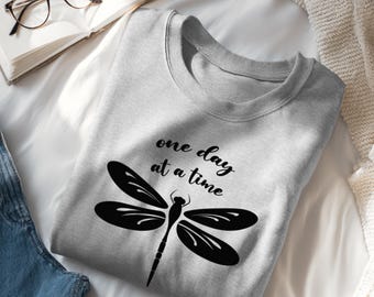 Dragonfly T-Shirt: One Day at a Time, Inspirational Tee
