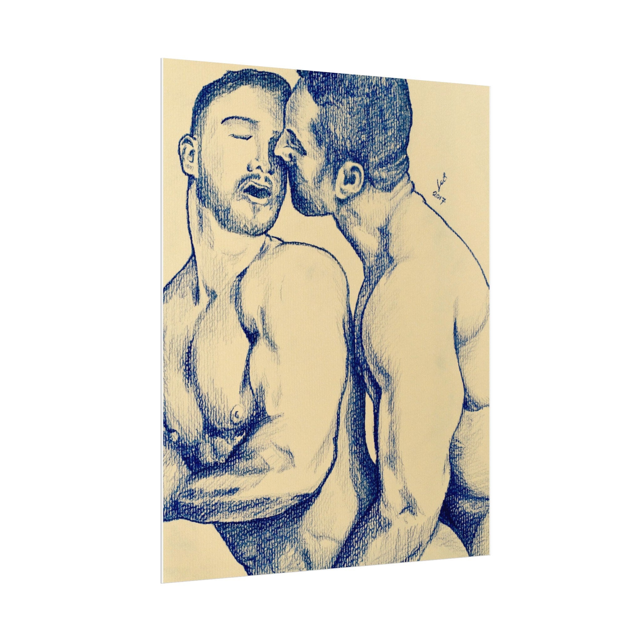 GAY ART PRINT - Original Gay Drawing, Nude Male, Queer Erotic Art,  Homoerotic, Muscle Men, Gay Sex Artwork - Etsy