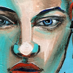 Edgy & Vibrant Abstract Portrait – One of a Kind Original Painting