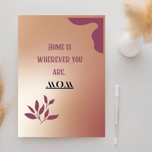 Cartão fofo para impressão para a mãe, cartão de agradecimento à mãe, presente doce para o aniversário da mãe ou dia das mães, cartão sentimental para a mãe
