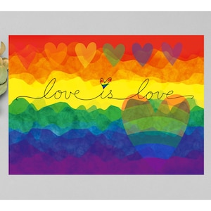 Carte LGBT Saint-Valentin, carte d'anniversaire, carte romantique de fierté pour toutes les occasions.